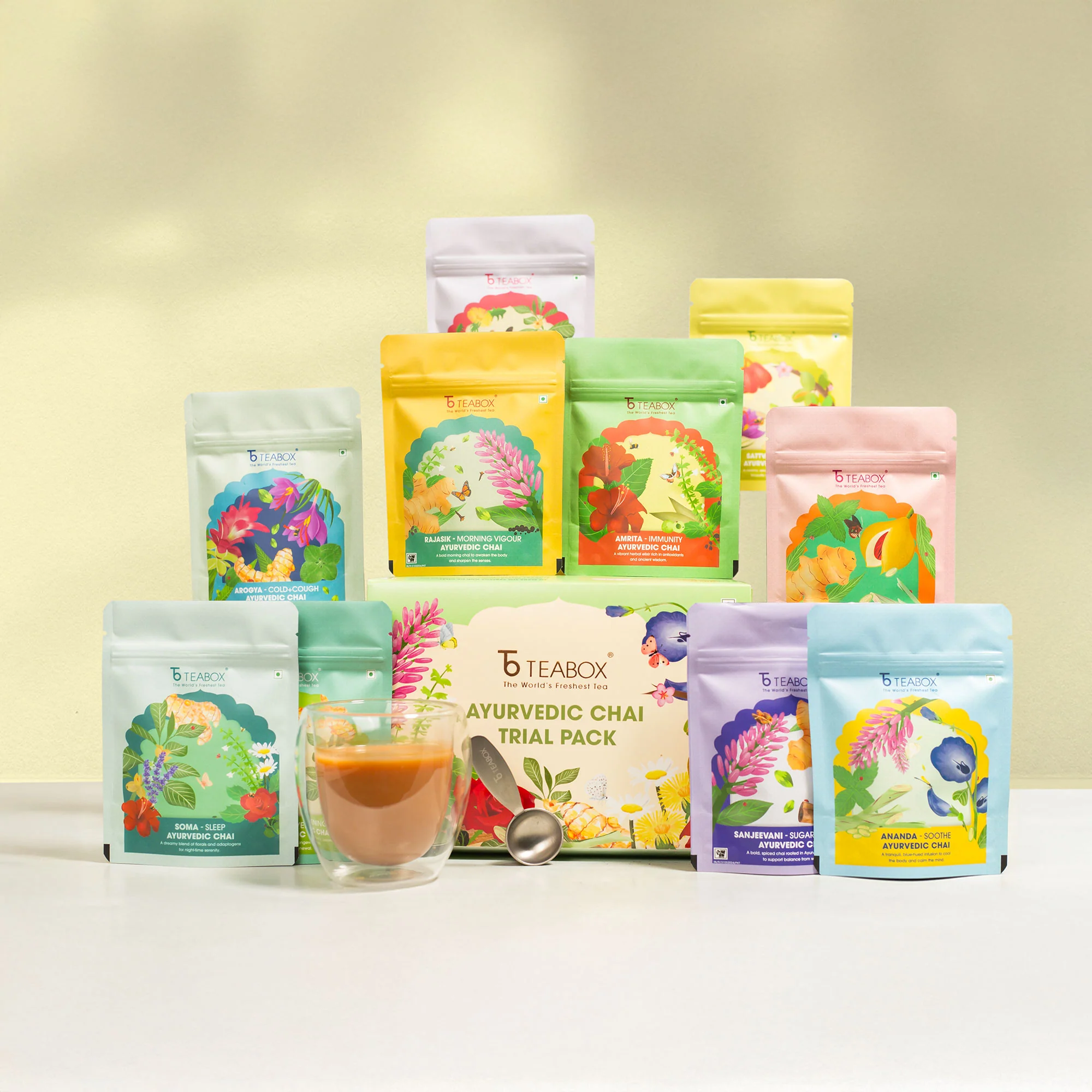 Ayurvedic Chai Trial Pack (Free Valencia Glass Teacup & Ideal Teaspoon) - Image 7