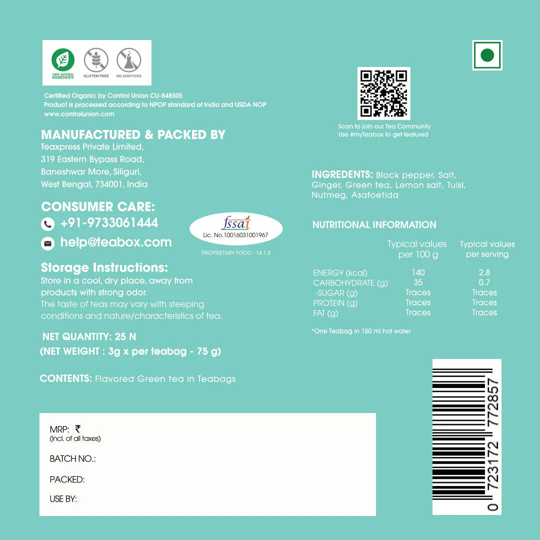 Green Tea Detox Kahwa (Teabags) - Image 8