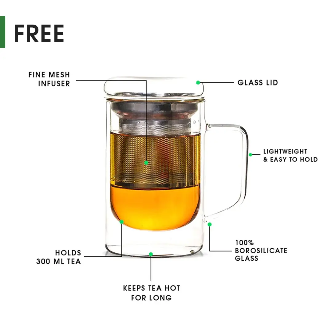 Indian Whole Leaf Trial Pack (Free Seidel Glass Tea Mug With Infuser & Ideal Teaspoon) - Image 6