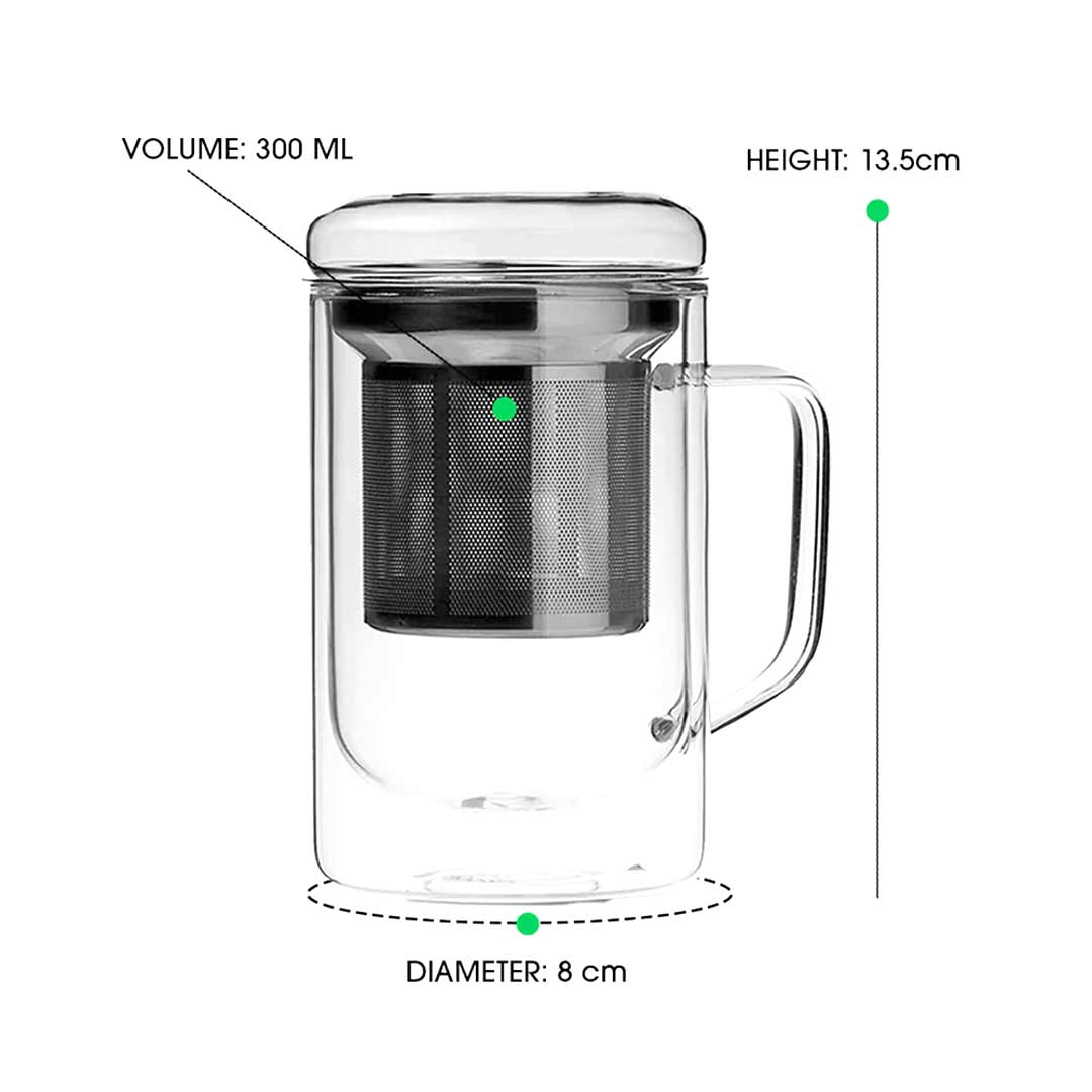 Seidel Glass Tea Mug with Infuser - Image 3
